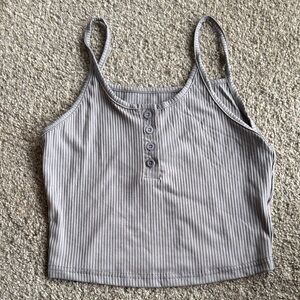 SHEIN Gray ribbed Crop Top